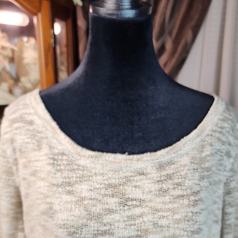 AVA‎ JAMES | Cottagecore Mixed Media Floral Chiffon Layered Marled Knit Top | XL - Picture 2 of 9